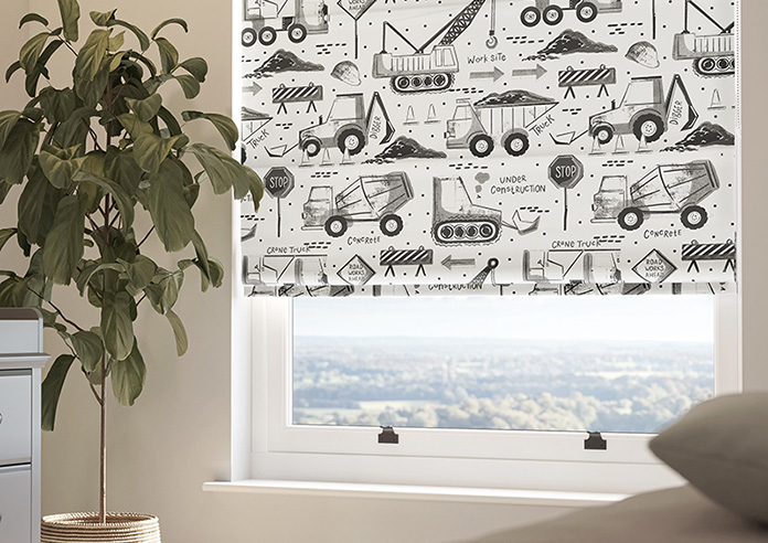 Tinker Town, Black And White - Twist&Fit Roman Blind - Image 5